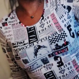 Love Streak Magazine Tie-Back Crop Top